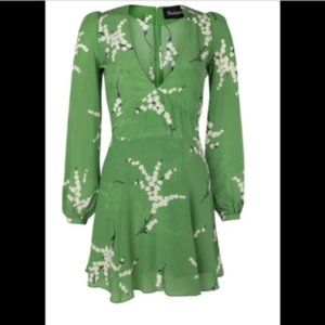 Realisation Par Green Floral Silk Dress